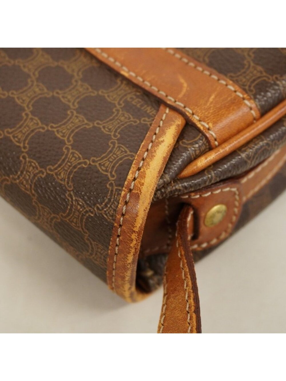 Celine Shoulder Bag Macadam Brown Gold - Picture 6 of 10